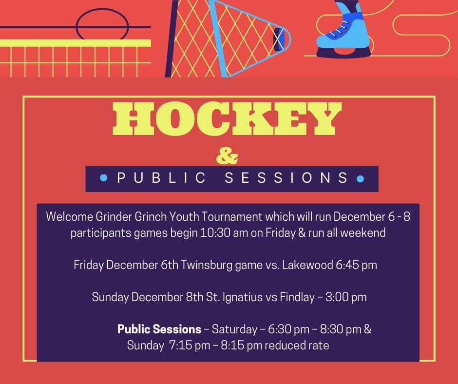 Dan Kostal Recreation Center Hosts Grinder Grinch Youth Tournament and Public Hockey Sessions