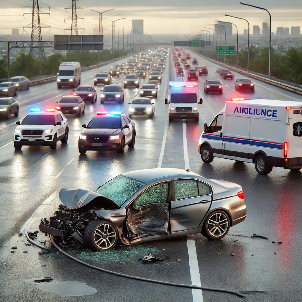 Single-Car Accident Reported on I-77 Northbound in Cuyahoga Heights