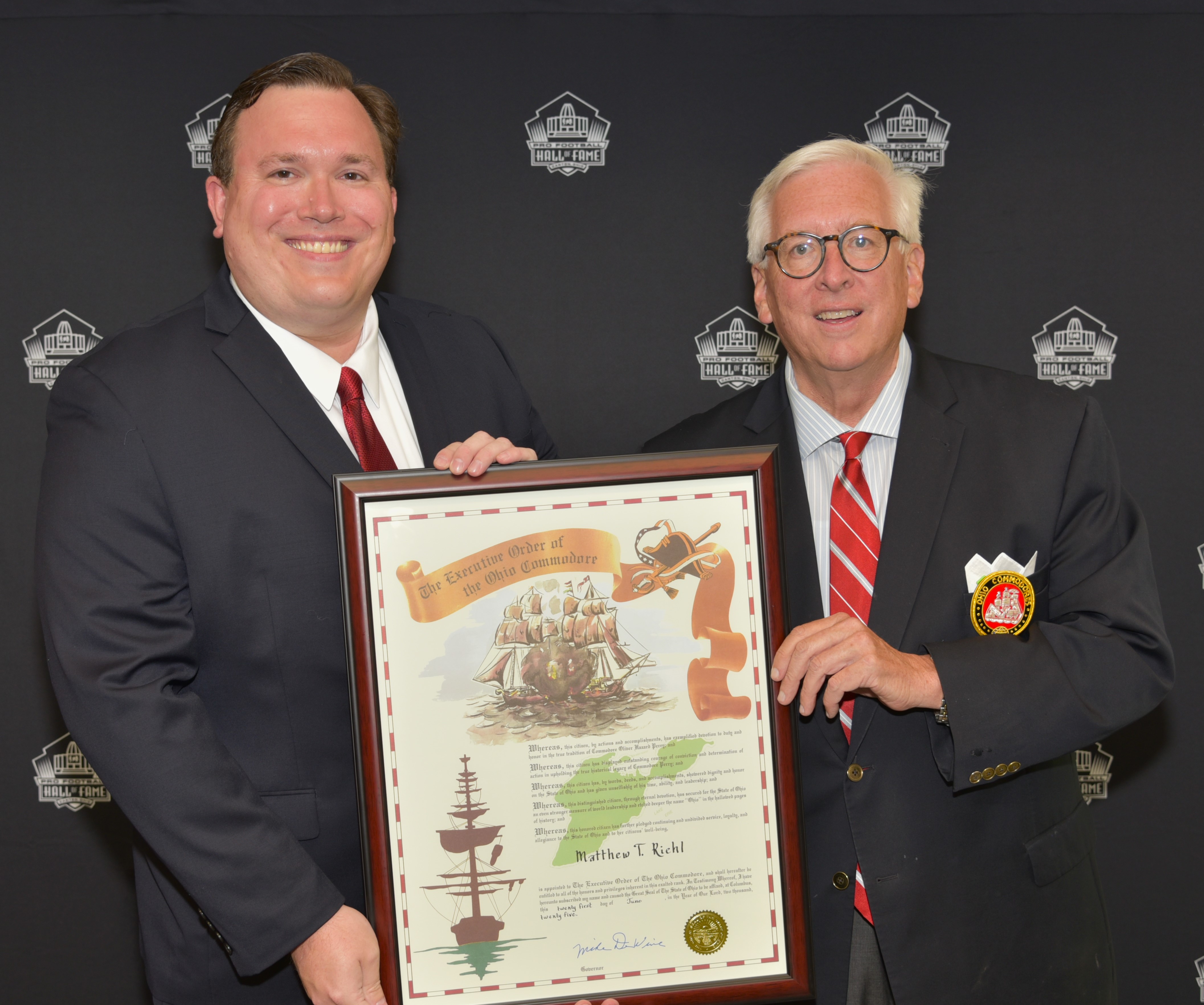 Stow Vice President Riehl Inducted into Ohio Commodores Association