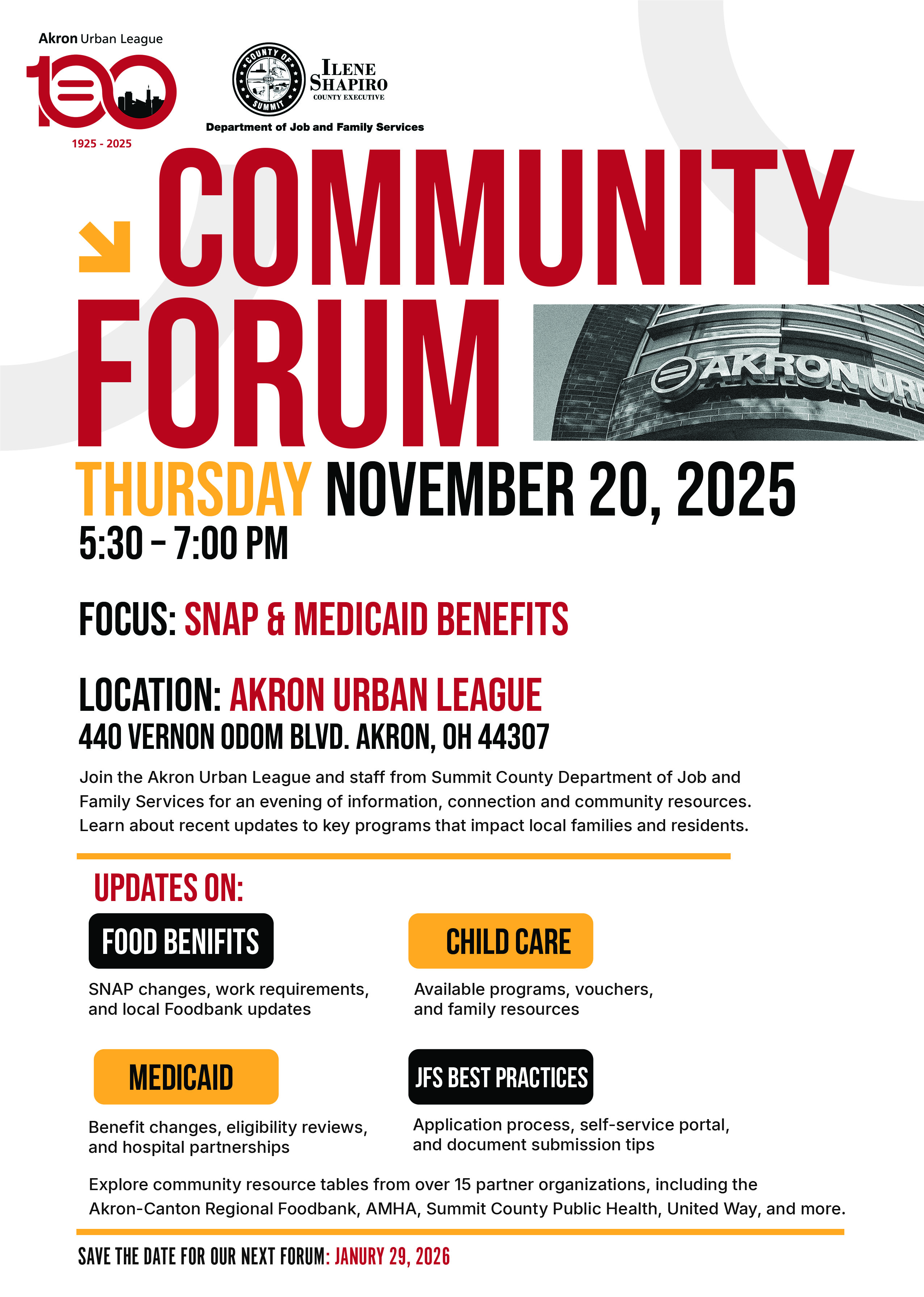 Summit County, Akron Urban League to Host Forum on SNAP, Medicaid Changes